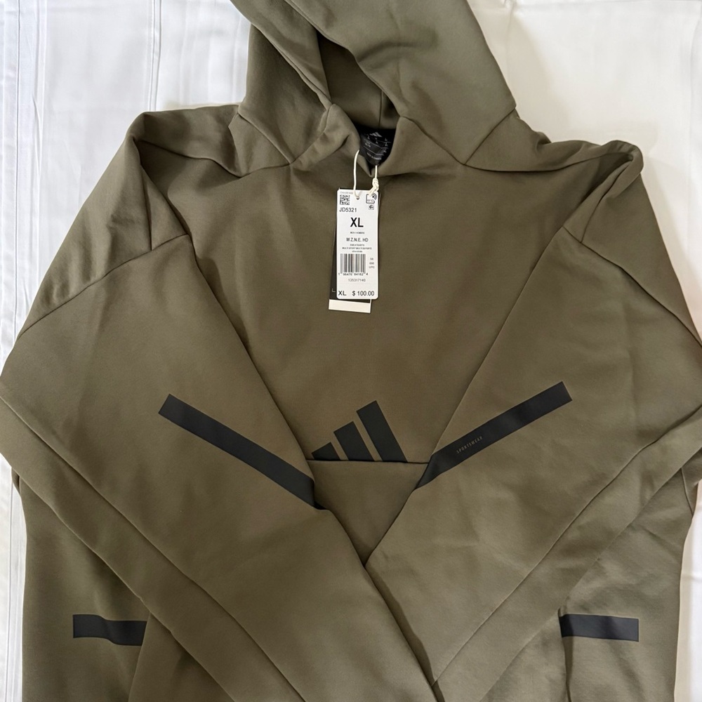 Adidas Khaki Hoodie with Black Tag